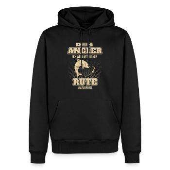 Ich bin Angler - Männer Premium Bio Hoodie - Schwarz - Vorne - Nico (187cm)