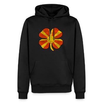 Mazedonien Nationalflagge - Männer Premium Bio Hoodie - Schwarz - Vorne - Nico (187cm)