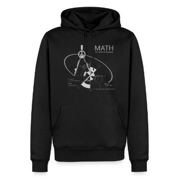 Math langue universelle pi - Sweat à capuche Premium bio Homme - noir - Devant - Nico (187cm)