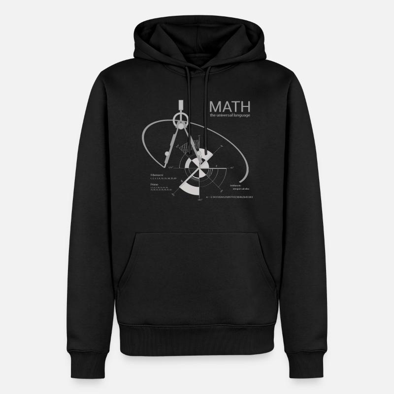 Math langue universelle pi - Sweat à capuche Premium bio Homme - noir