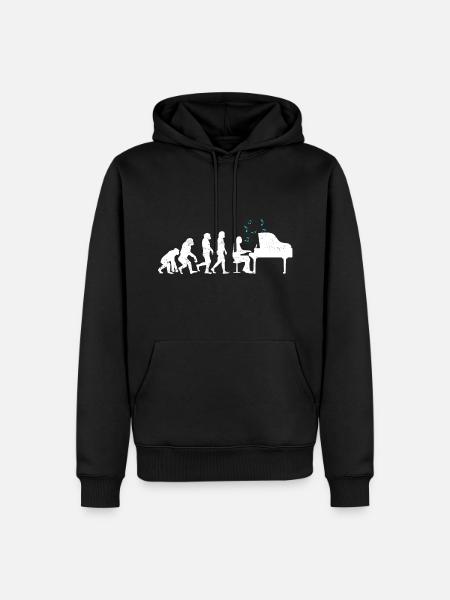 Evolution Pianist - Men’s Premium Organic Hoodie - black