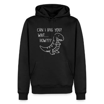 Dinosaurier Hug - Männer Premium Bio Hoodie - Schwarz - Vorne - Nico (187cm)