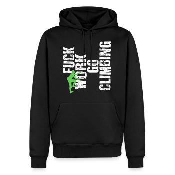 Fck Work Go Climbing Camp Campers - Männer Premium Bio Hoodie - Schwarz - Vorne - Nico (187cm)