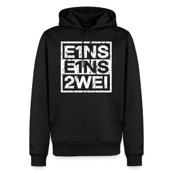 Freiwillige Feuerwehr 112 Feuerwehrmann Geschenk - Männer Premium Bio Hoodie - Schwarz - Vorne - Nico (187cm)