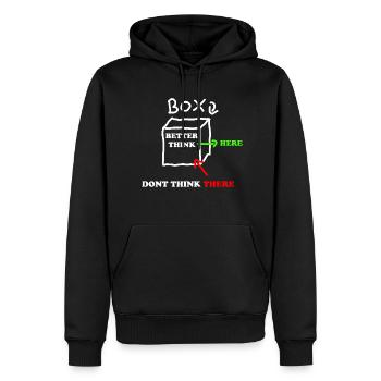 Think outside the box pense en dehors de la pensée - Sweat à capuche Premium bio Homme - noir - Devant - Nico (187cm)
