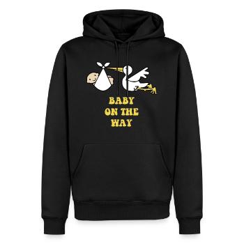 baby auf dem weg! super geschenk familie freunde - Männer Premium Bio Hoodie - Schwarz - Vorne - Nico (187cm)