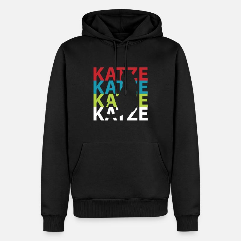 Katze Katzen - Männer Premium Bio Hoodie - Schwarz