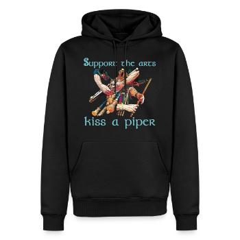 uilleann 1 3 - Sweat à capuche Premium bio Homme - noir - Devant - Nico (187cm)