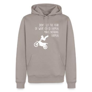 Motocross fear - Männer Premium Bio Hoodie - Taupe - Vorne - Nico (187cm)