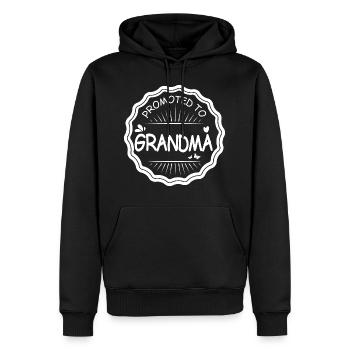 Befördert zu Oma Weiß - Geschenkidee - Männer Premium Bio Hoodie - Schwarz - Vorne - Nico (187cm)