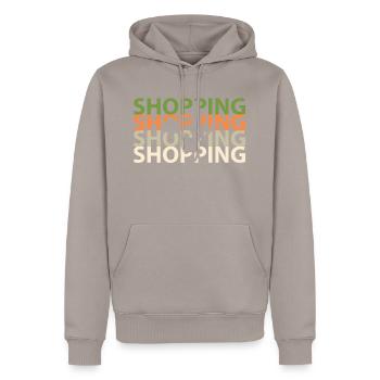 Shopping Shoppen Einkaufen - Männer Premium Bio Hoodie - Taupe - Vorne - Nico (187cm)