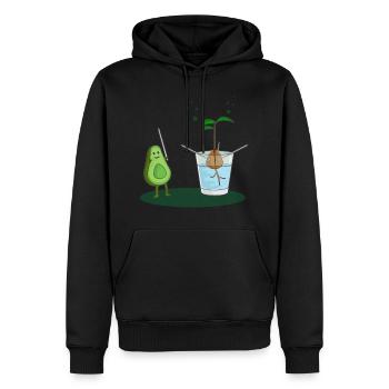 Avocado birth - Men’s Premium Organic Hoodie - black - Front - Nico (187cm)