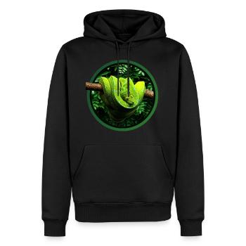 Green Tree Python Reptile Keeper Chondro Fan - Men’s Premium Organic Hoodie - black - Front - Nico (187cm)
