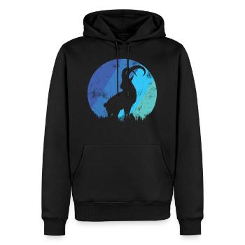 Steinbock Capricorn zerkratzt - Männer Premium Bio Hoodie - Schwarz - Vorne - Nico (187cm)