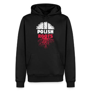 Arbre de racines de Pologne - Sweat à capuche Premium bio Homme - noir - Devant - Nico (187cm)