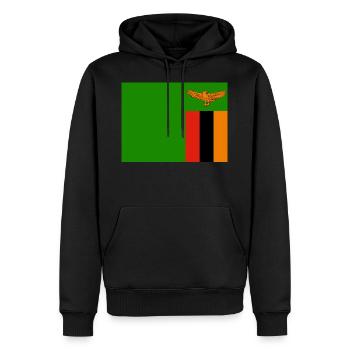 Pavillon de la Zambie (zm) - Sweat à capuche Premium bio Homme - noir - Devant - Nico (187cm)