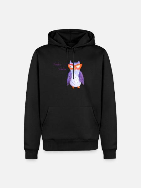 Owl with glasses - Men’s Premium Organic Hoodie - black