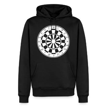 Dart Board - Sweat à capuche Premium bio Homme - noir - Devant - Nico (187cm)