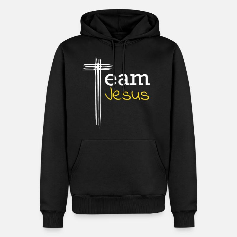 Team jesus - Männer Premium Bio Hoodie - Schwarz