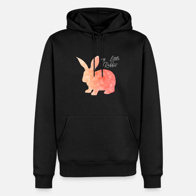 Rabbit Rabbit Rabbit Abstract - Men’s Premium Organic Hoodie - black