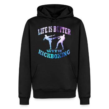 Kickboxing - Men’s Premium Organic Hoodie - black - Front - Nico (187cm)