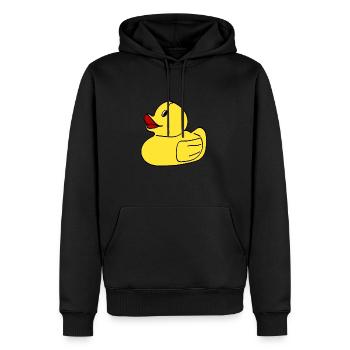 Baignades/canards grinçants - Sweat à capuche Premium bio Homme - noir - Devant - Nico (187cm)
