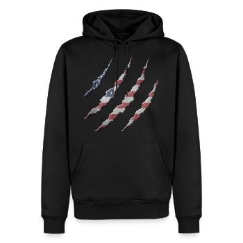 Amérique - Sweat à capuche Premium bio Homme - noir - Devant - Nico (187cm)