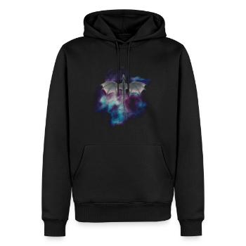 Drache - Männer Premium Bio Hoodie - Schwarz - Vorne - Nico (187cm)