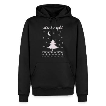 Nuit silencieuse - Sweat à capuche Premium bio Homme - noir - Devant - Nico (187cm)