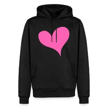 Herz Pink Geschenk - Männer Premium Bio Hoodie - Schwarz - Vorne - Nico (187cm)