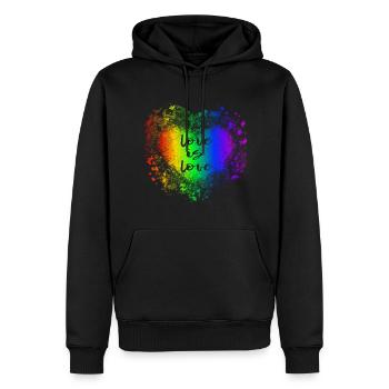 LGBT Heart Regenbogen Liebe ist Liebe Gay Pride - Männer Premium Bio Hoodie - Schwarz - Vorne - Nico (187cm)