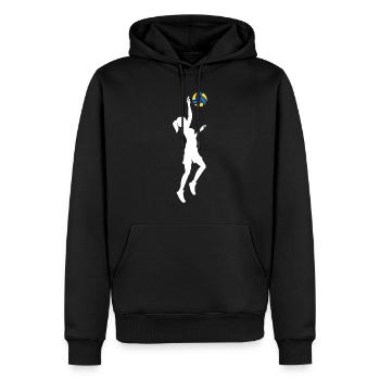 Volleyball Beach Woman Sun Gift Hobby Sport - Men’s Premium Organic Hoodie - black - Front - Nico (187cm)