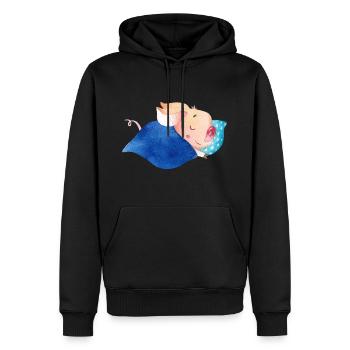 Cochon cochon cochons dormant - Sweat à capuche Premium bio Homme - noir - Devant - Nico (187cm)