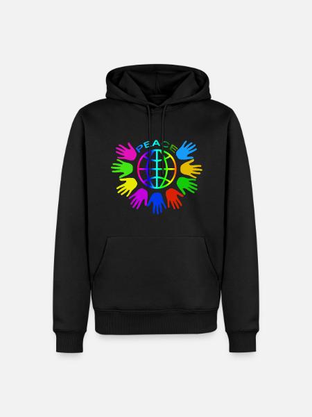 world peace - Men’s Premium Organic Hoodie - black