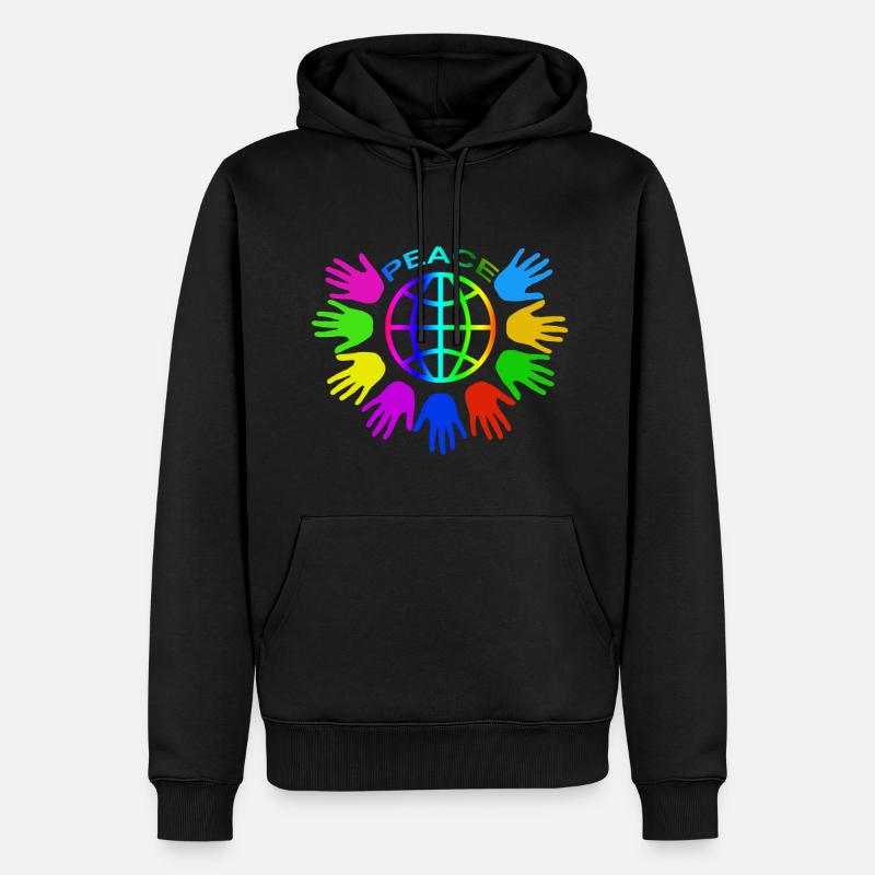 Weltfriede - Männer Premium Bio Hoodie - Schwarz