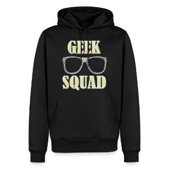 GEEK SQUAD, Geek, Geek, Intellos, informatique - Sweat à capuche Premium bio Homme - noir - Devant - Nico (187cm)
