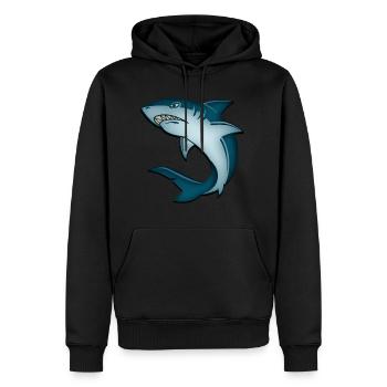Hai - Männer Premium Bio Hoodie - Schwarz - Vorne - Nico (187cm)