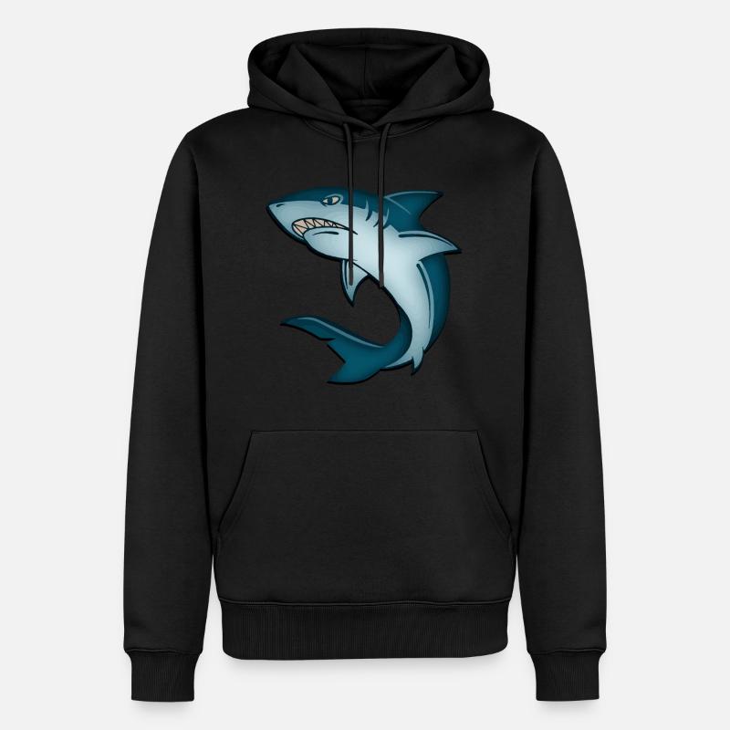 requin - Sweat à capuche Premium bio Homme - noir