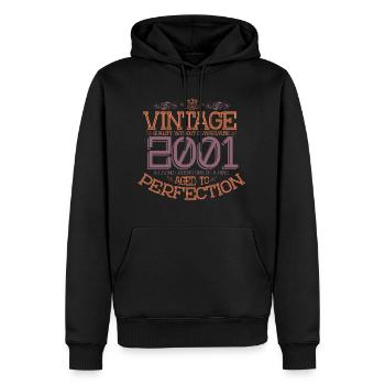 Année 2001 - Sweat à capuche Premium bio Homme - noir - Devant - Nico (187cm)