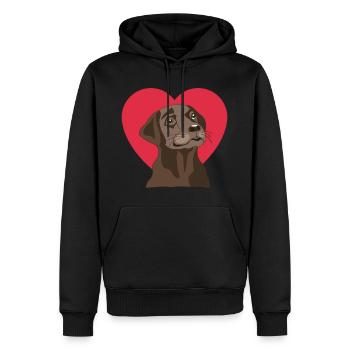 Labrador - Sweat à capuche Premium bio Homme - noir - Devant - Nico (187cm)