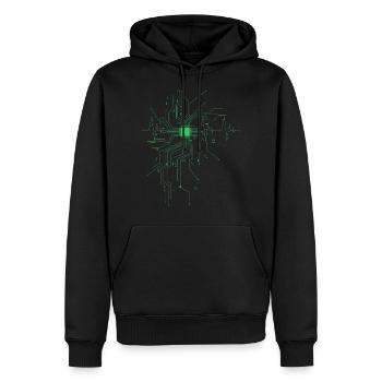 Cadeau d'informaticien pour nerds et geeks - Sweat à capuche Premium bio Homme - noir - Devant - Nico (187cm)