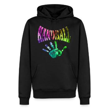 Handball - Männer Premium Bio Hoodie - Schwarz - Vorne - Nico (187cm)