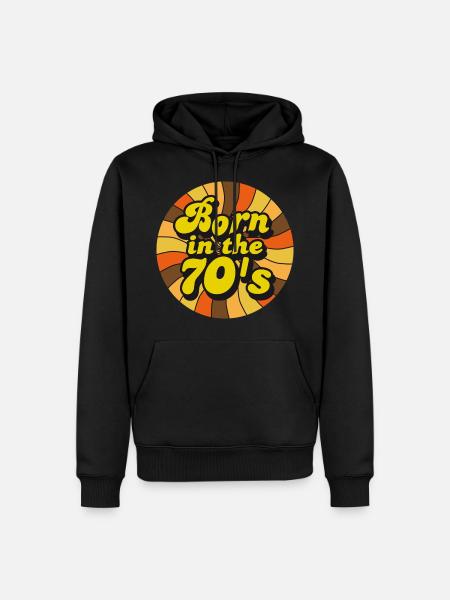Born in the 70's - Men’s Premium Organic Hoodie - black