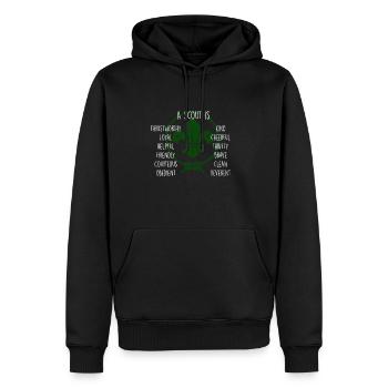 A scout is Scout - Men’s Premium Organic Hoodie - black - Front - Nico (187cm)