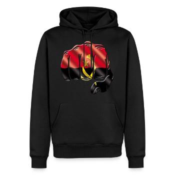 Angola - Männer Premium Bio Hoodie - Schwarz - Vorne - Nico (187cm)