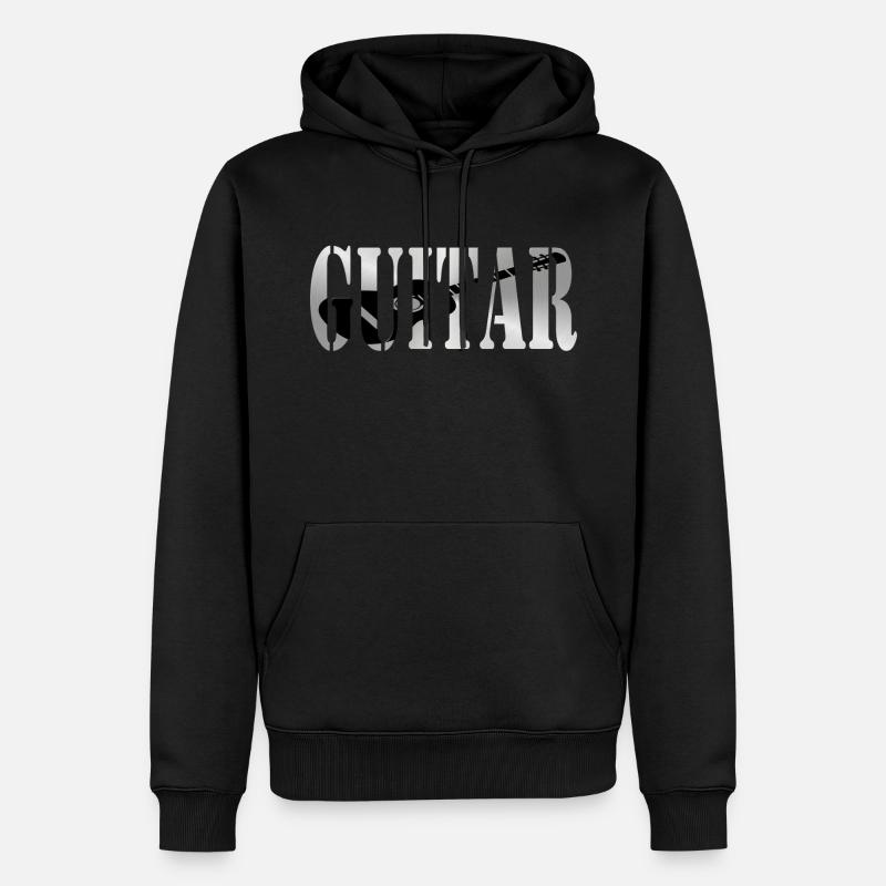 Guitare - Sweat à capuche Premium bio Homme - noir