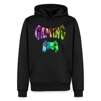 Gaming - Men’s Premium Organic Hoodie - black - Front - Nico (187cm)
