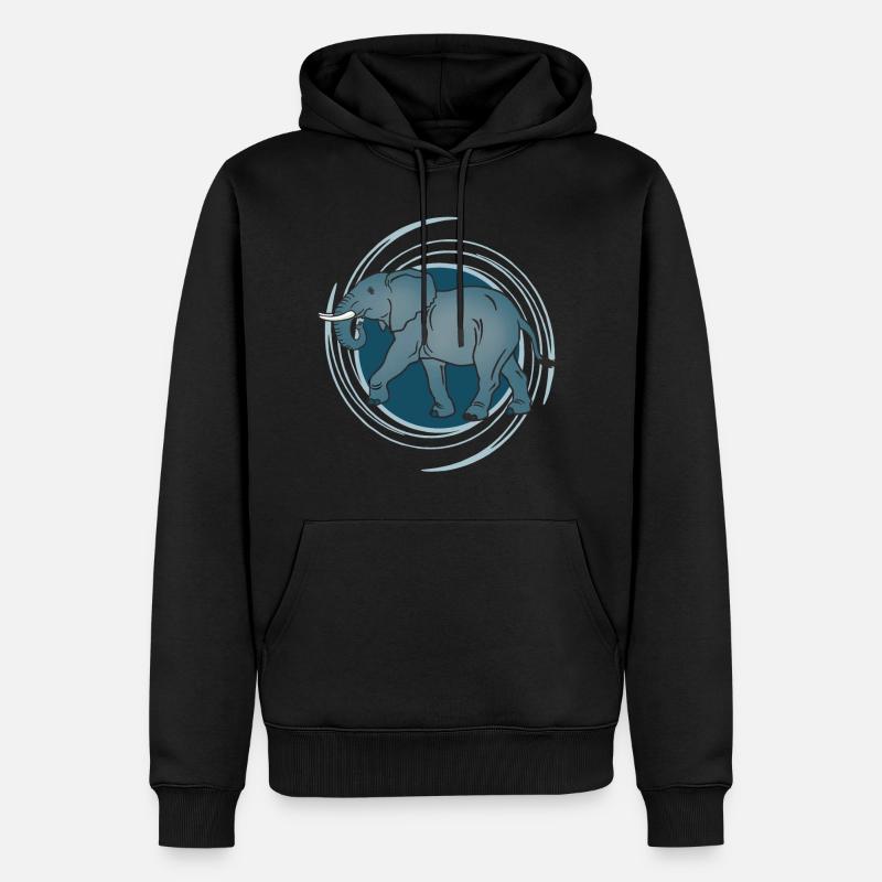 Eléphant - Sweat à capuche Premium bio Homme - noir
