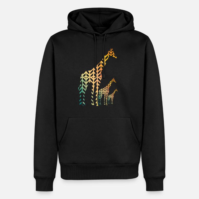 Giraffe - Männer Premium Bio Hoodie - Schwarz
