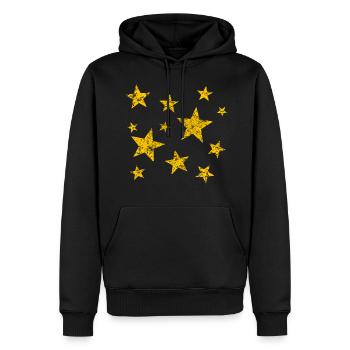 Stars starry sky stars retro vintage - Men’s Premium Organic Hoodie - black - Front - Nico (187cm)